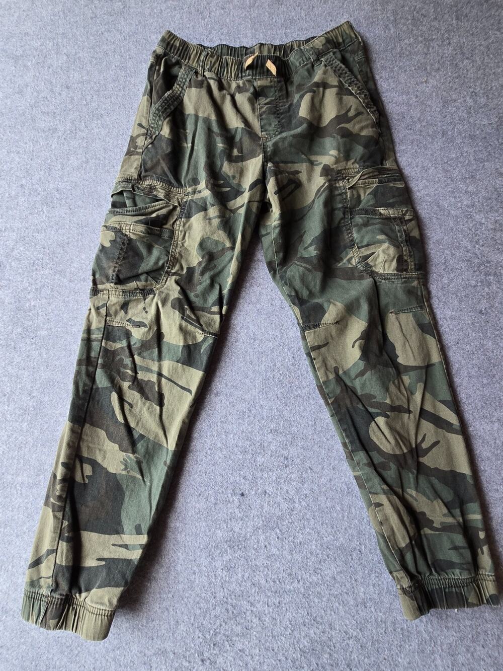 Wrangler Boys Pants 16 Regular Cargo Jogger Stretch Pocket Drawstring Green Camo